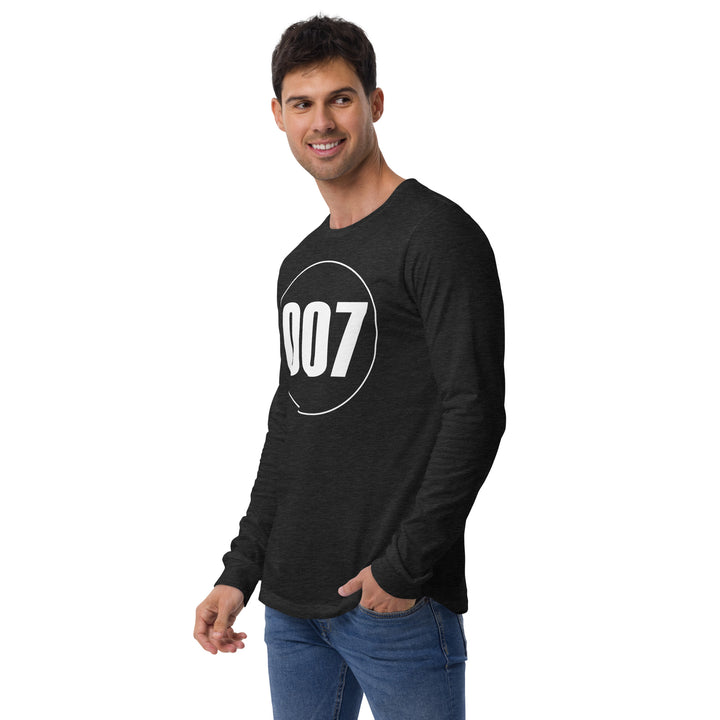 Unisex Long Sleeve Tee: White on Black 007