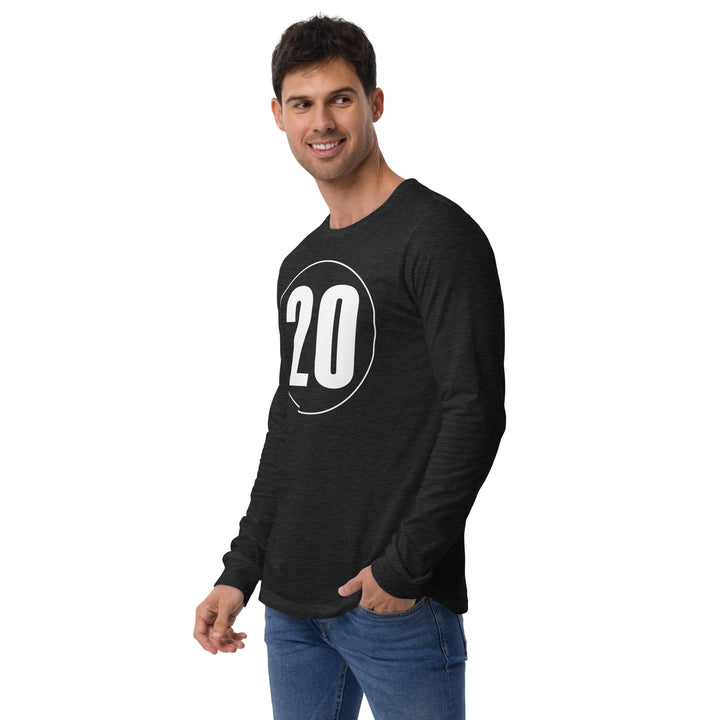 Unisex Long Sleeve Tee: White on Black 20