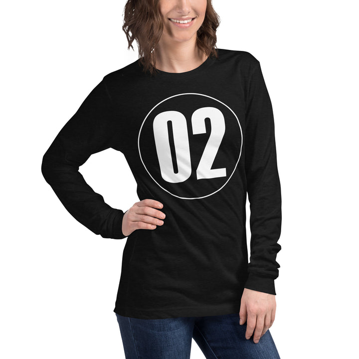 Unisex Long Sleeve Tee: White on Black 02