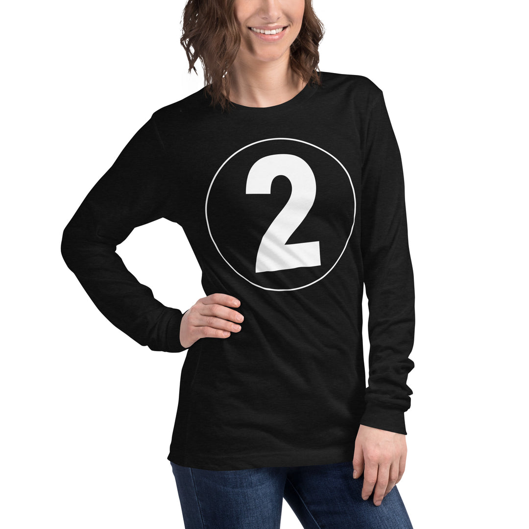 Unisex Long Sleeve Tee: White on Black 2