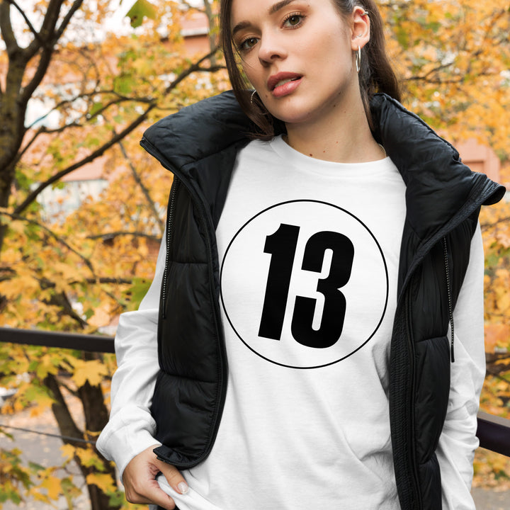 Unisex Long Sleeve Tee: Black on White 13