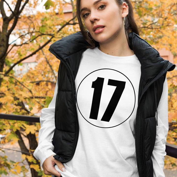 Unisex Long Sleeve Tee: Black on White 17