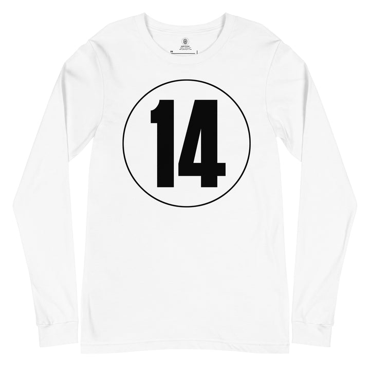 Unisex Long Sleeve Tee: Black on White 14