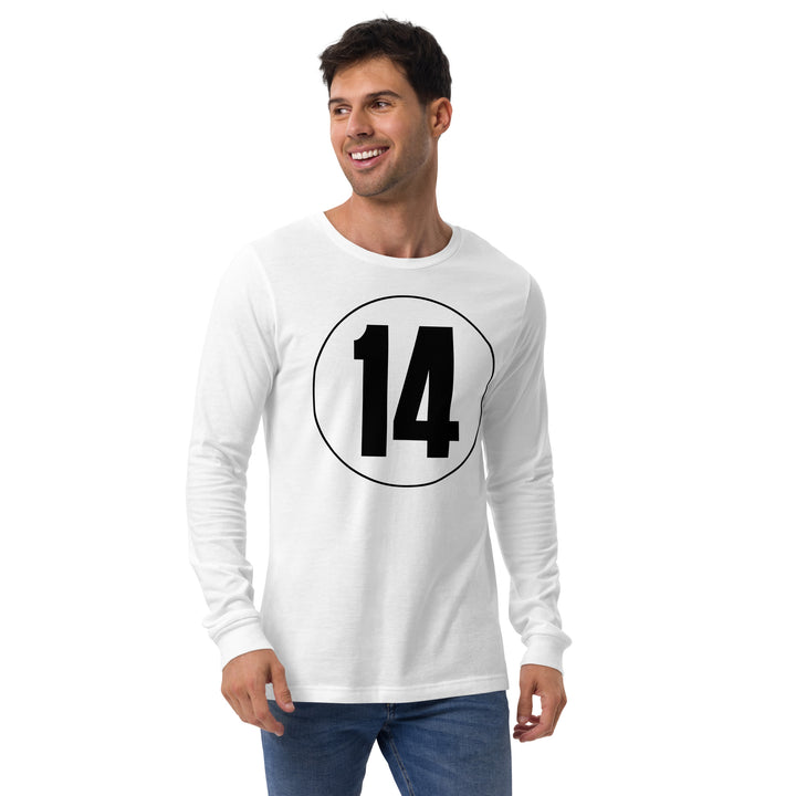 Unisex Long Sleeve Tee: Black on White 14