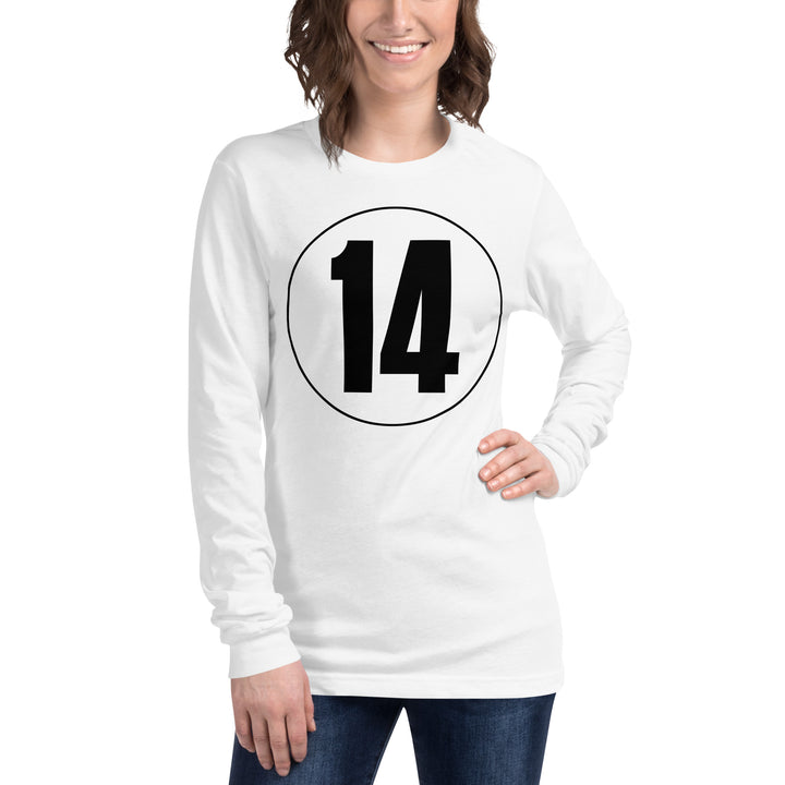 Unisex Long Sleeve Tee: Black on White 14