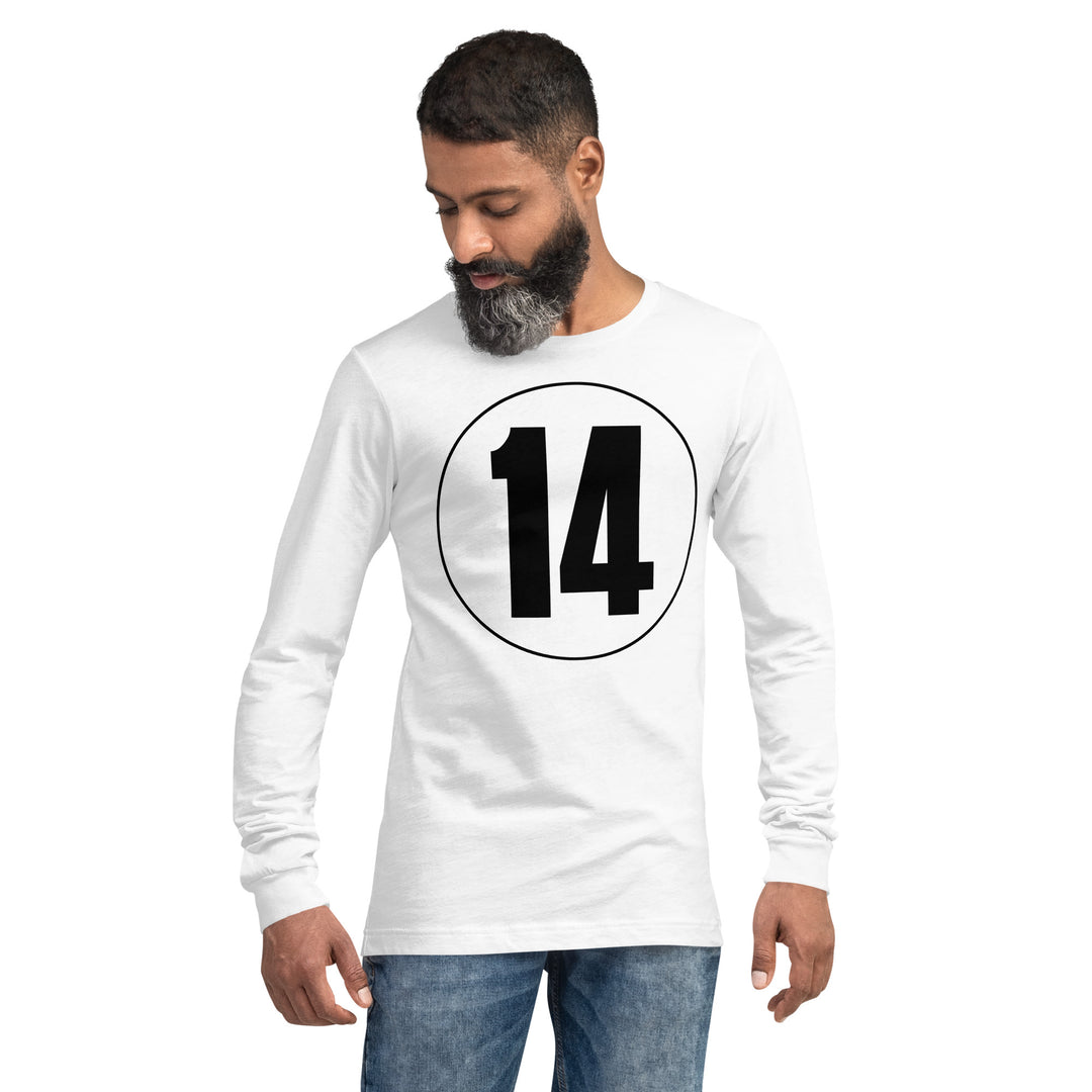 Unisex Long Sleeve Tee: Black on White 14