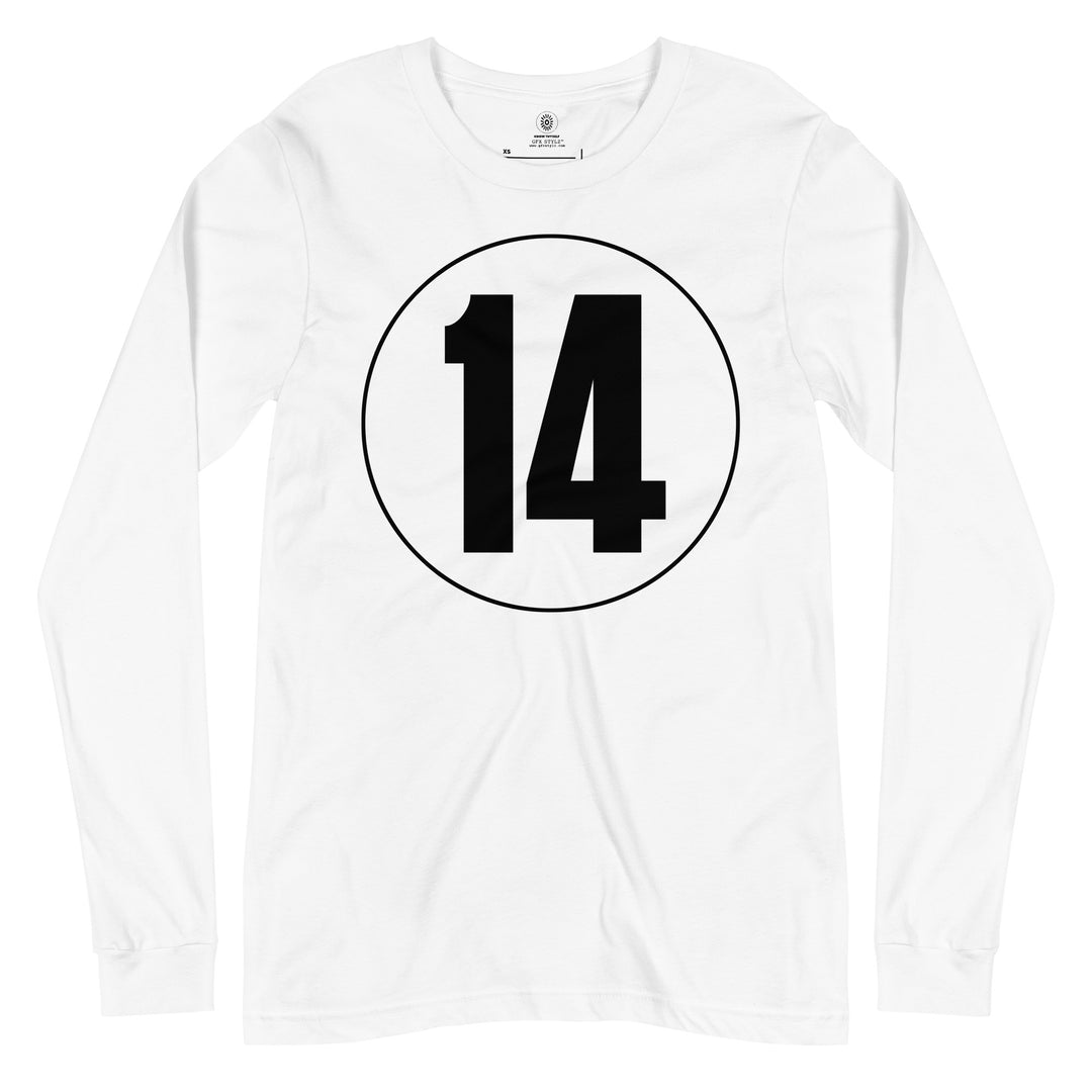 Unisex Long Sleeve Tee: Black on White 14