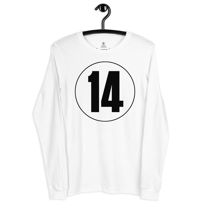 Unisex Long Sleeve Tee: Black on White 14