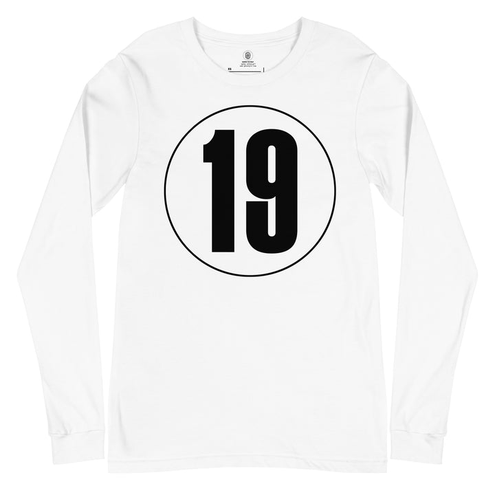 Unisex Long Sleeve Tee: Black on White 19