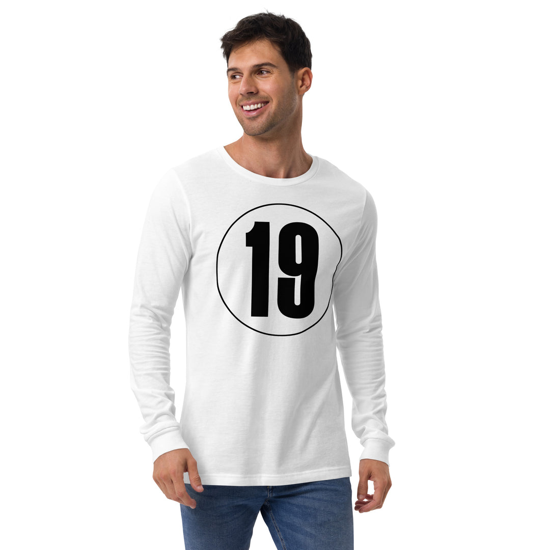 Unisex Long Sleeve Tee: Black on White 19