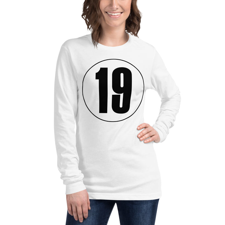 Unisex Long Sleeve Tee: Black on White 19