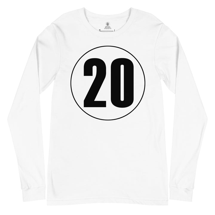 Unisex Long Sleeve Tee: Black on White 20