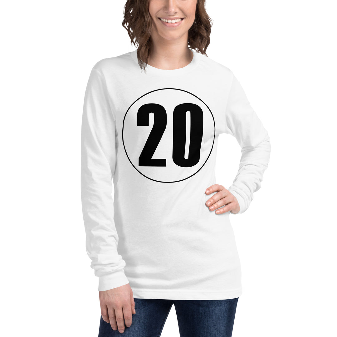 Unisex Long Sleeve Tee: Black on White 20