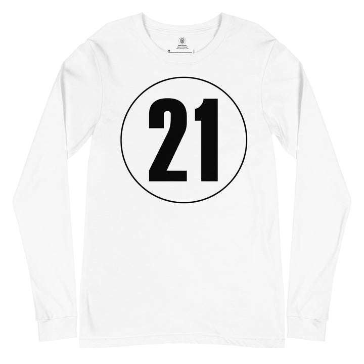 Unisex Long Sleeve Tee: Black on White 21