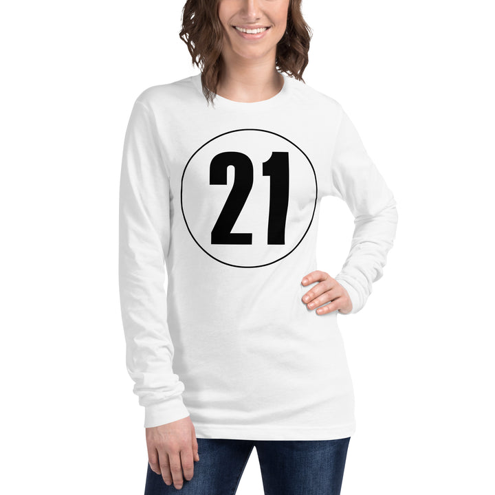 Unisex Long Sleeve Tee: Black on White 21