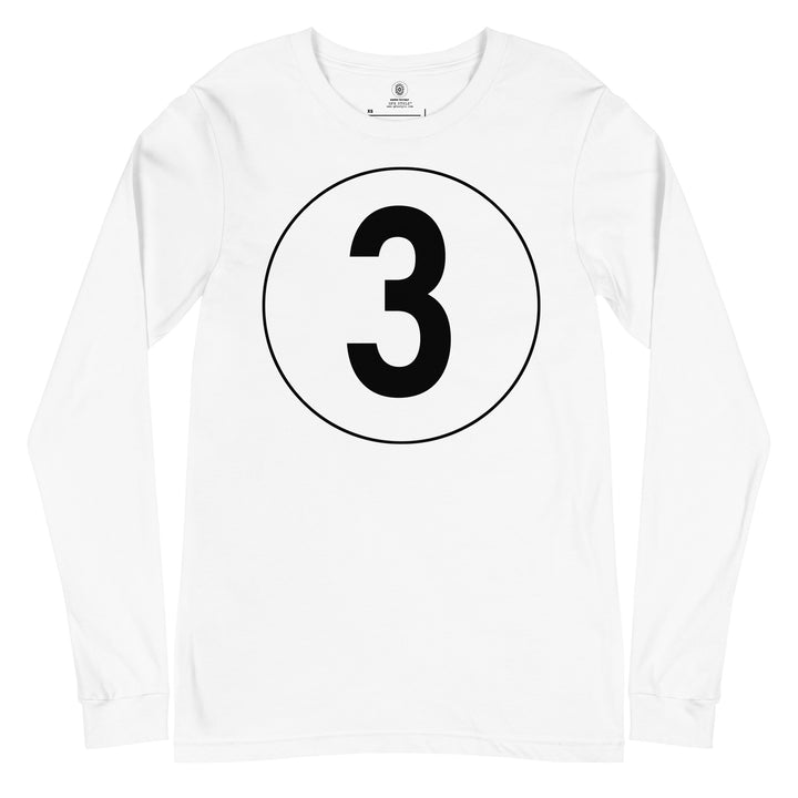 Unisex Long Sleeve Tee: Black on White 3