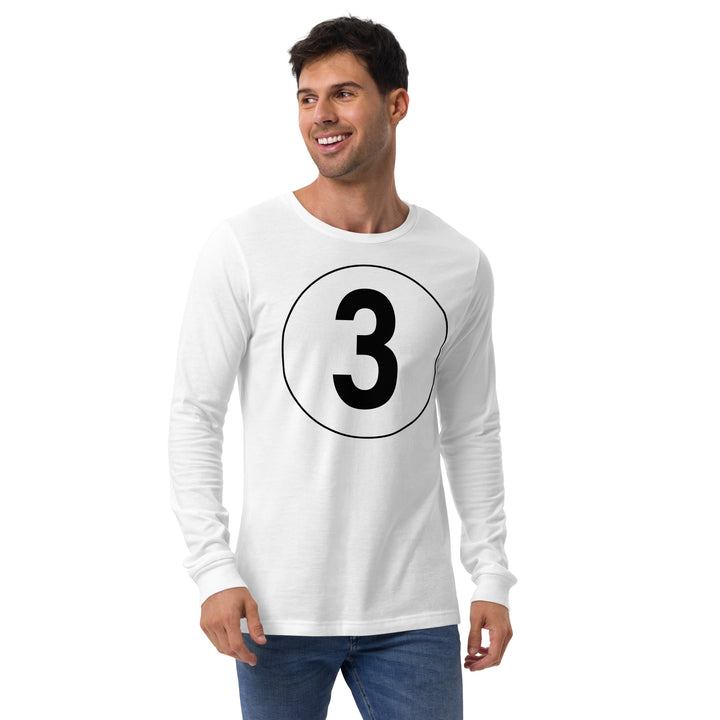 Unisex Long Sleeve Tee: Black on White 3