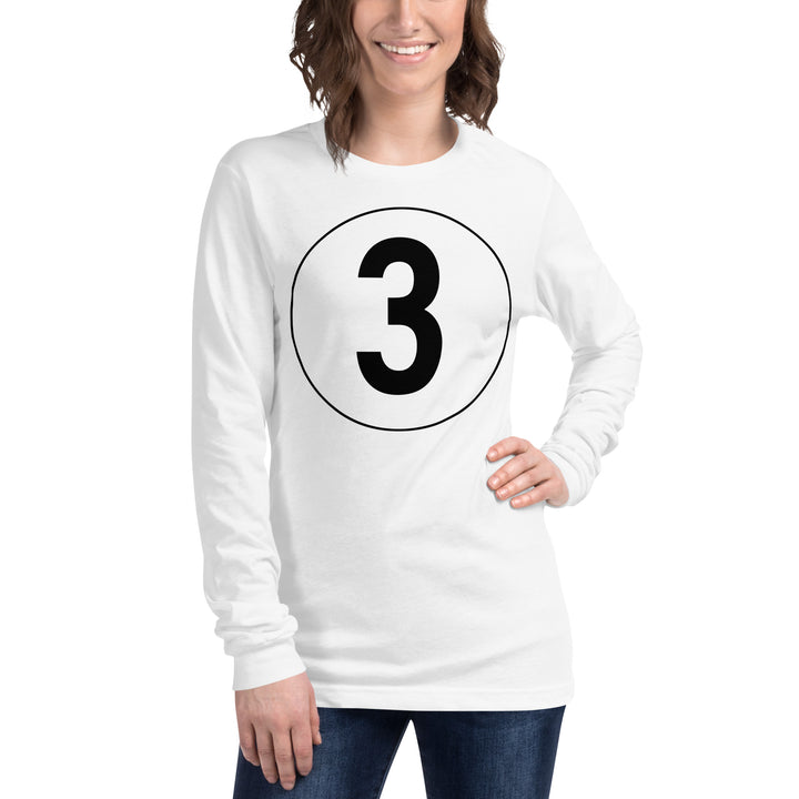 Unisex Long Sleeve Tee: Black on White 3