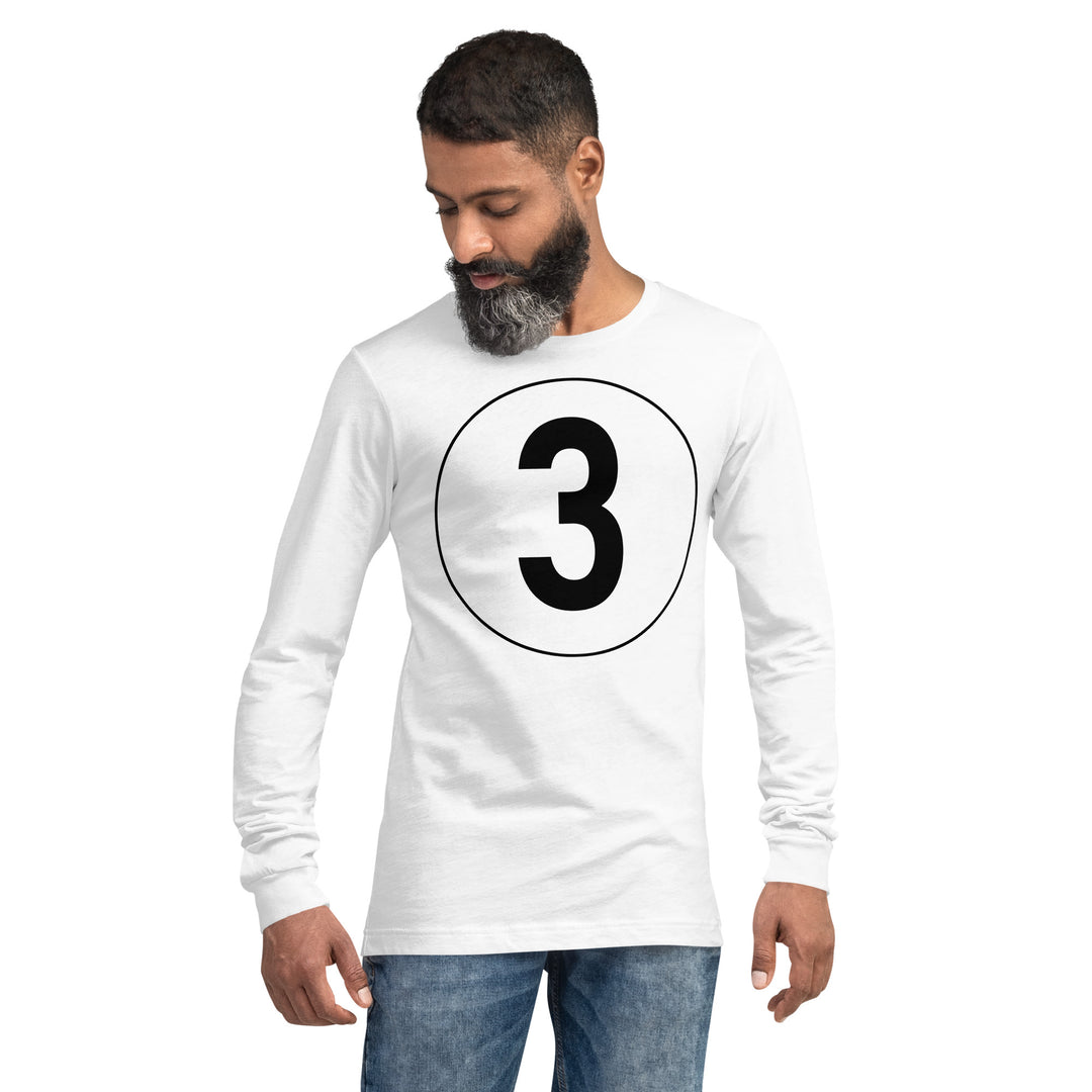 Unisex Long Sleeve Tee: Black on White 3