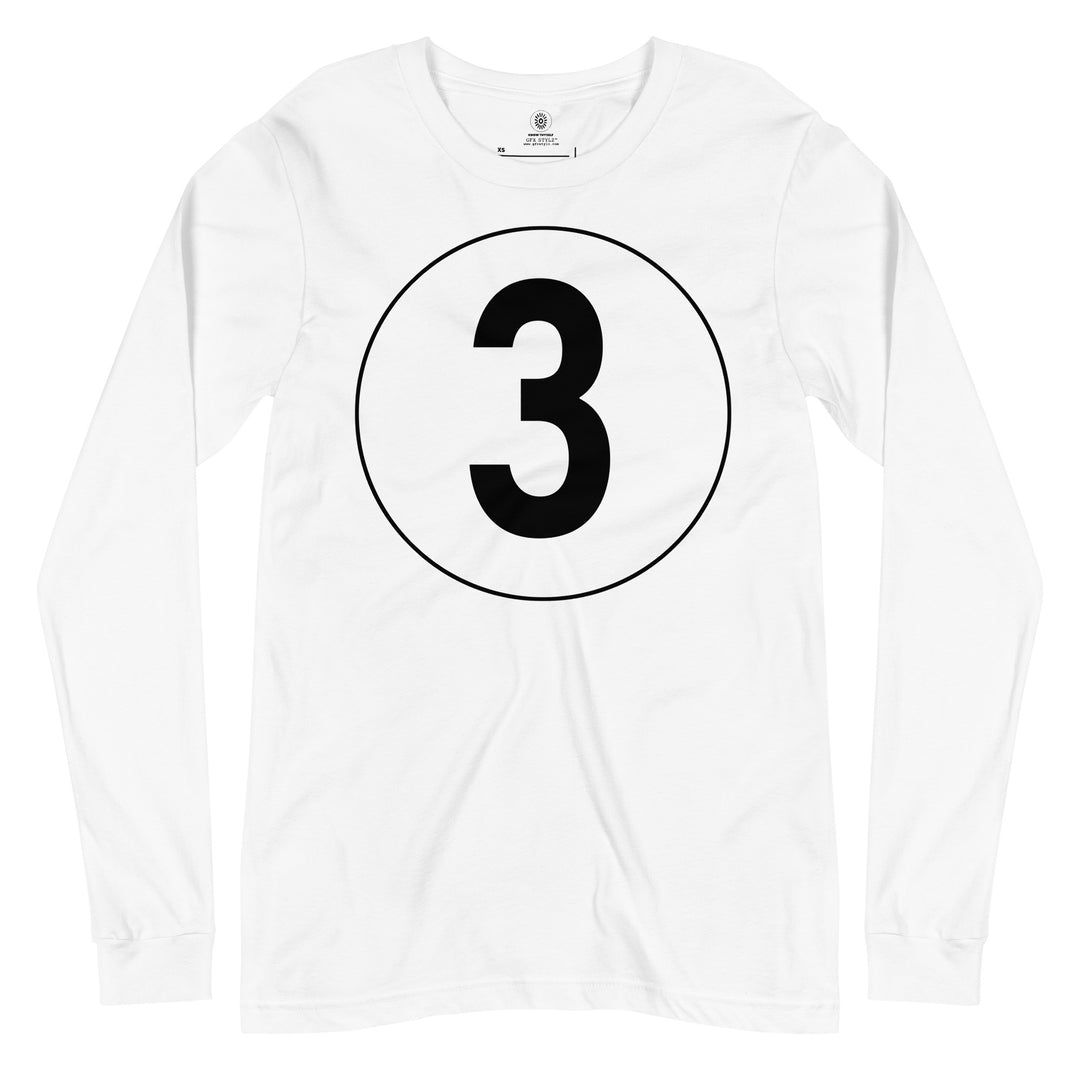 Unisex Long Sleeve Tee: Black on White 3