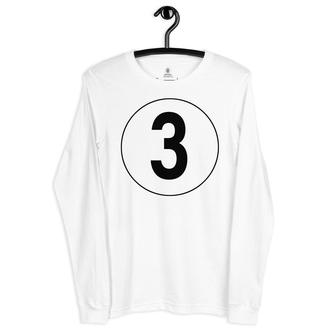 Unisex Long Sleeve Tee: Black on White 3