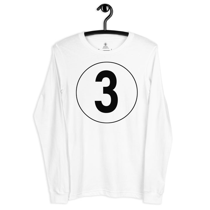 Unisex Long Sleeve Tee: Black on White 3