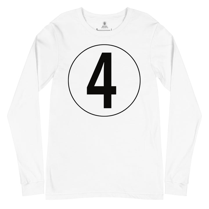 Unisex Long Sleeve Tee: Black on White 4