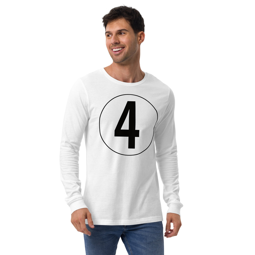 Unisex Long Sleeve Tee: Black on White 4