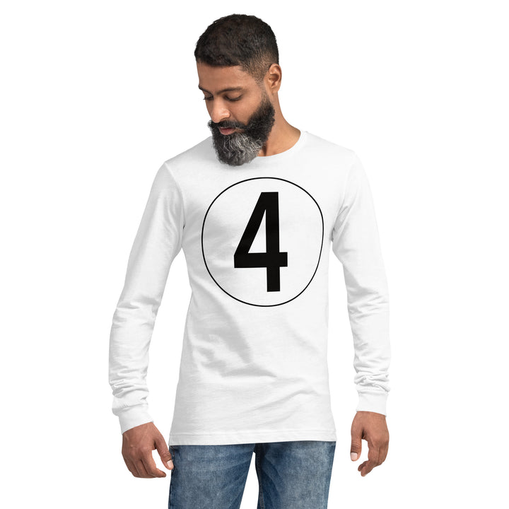 Unisex Long Sleeve Tee: Black on White 4