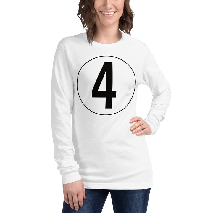 Unisex Long Sleeve Tee: Black on White 4