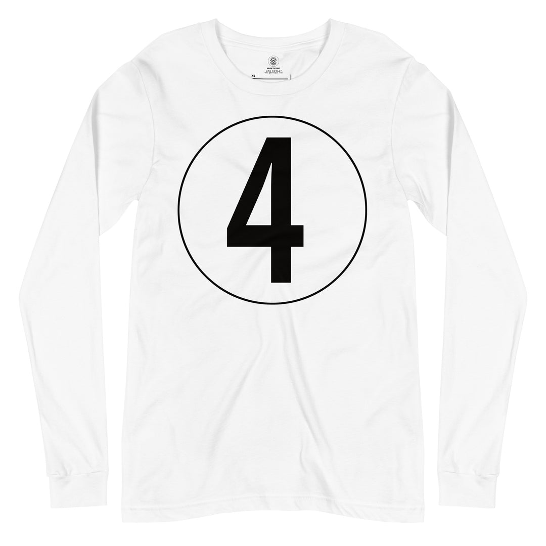 Unisex Long Sleeve Tee: Black on White 4