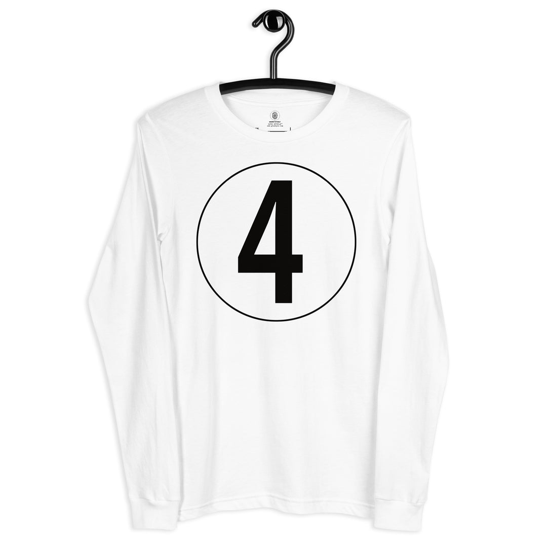 Unisex Long Sleeve Tee: Black on White 4