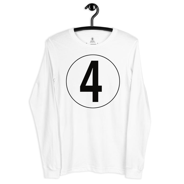 Unisex Long Sleeve Tee: Black on White 4