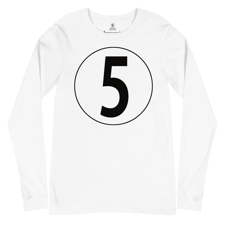 Unisex Long Sleeve Tee: Black on White 5