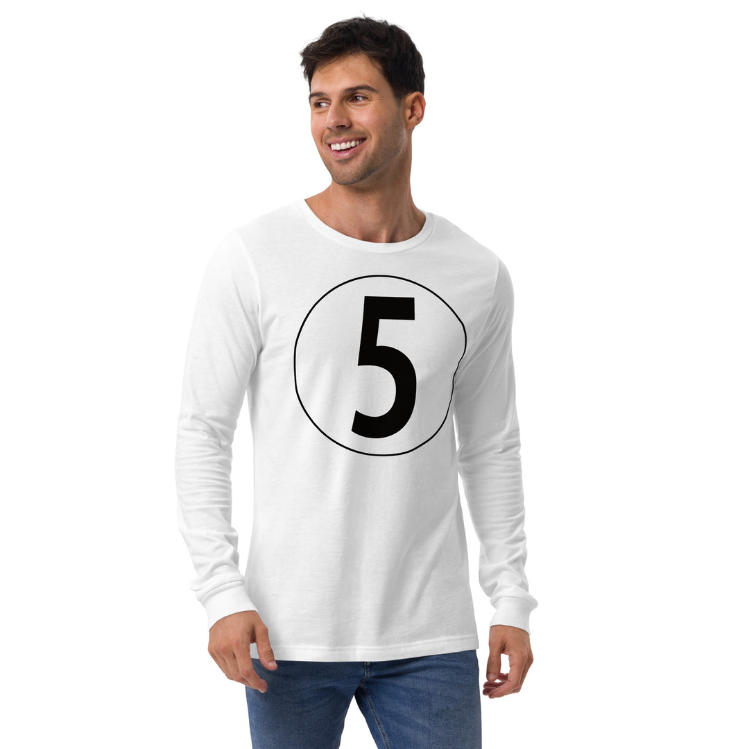 Unisex Long Sleeve Tee: Black on White 5