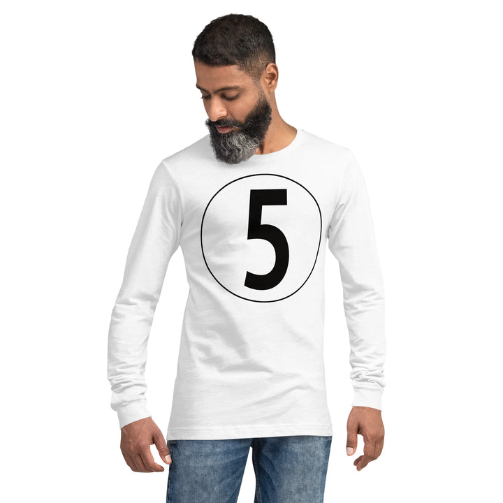 Unisex Long Sleeve Tee: Black on White 5