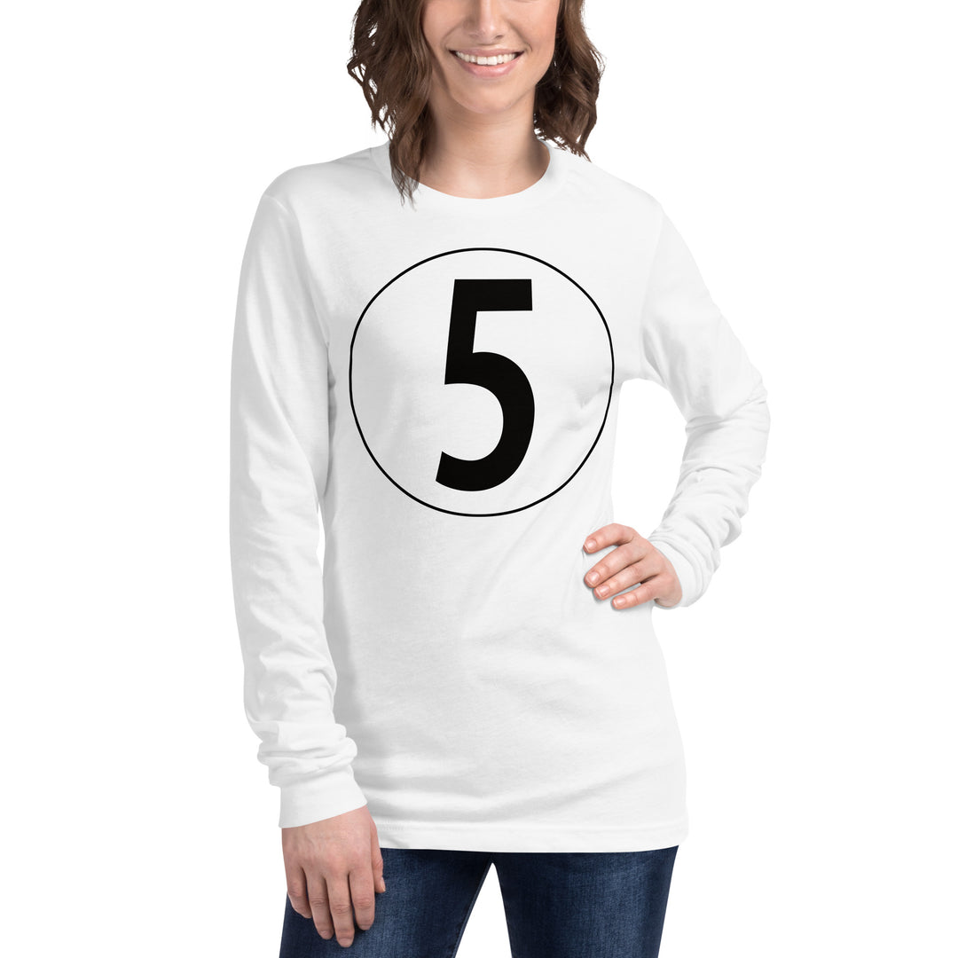 Unisex Long Sleeve Tee: Black on White 5