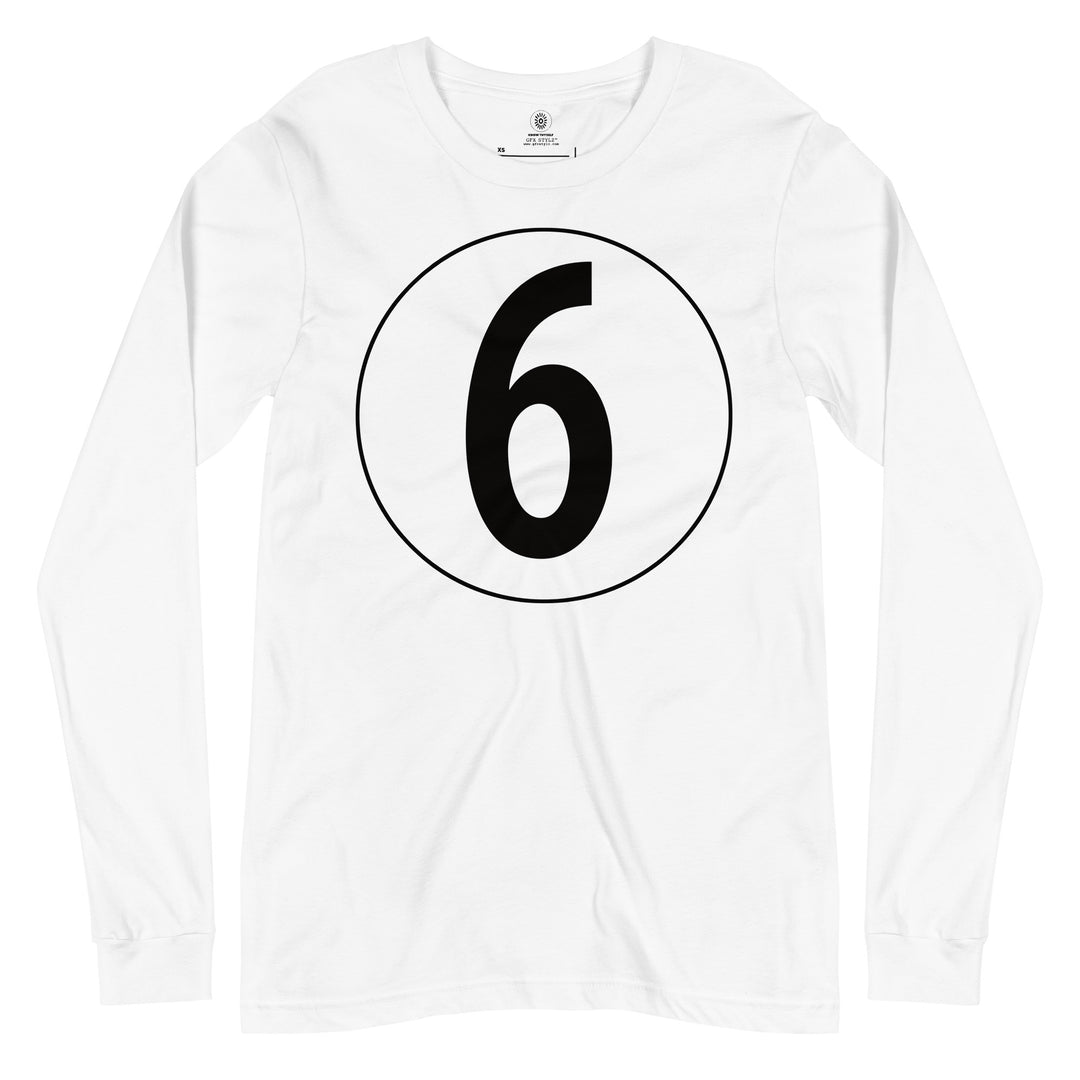 Unisex Long Sleeve Tee: Black on White 6