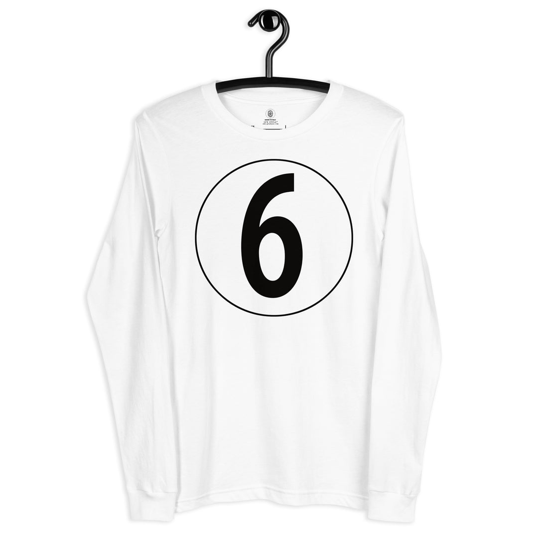 Unisex Long Sleeve Tee: Black on White 6