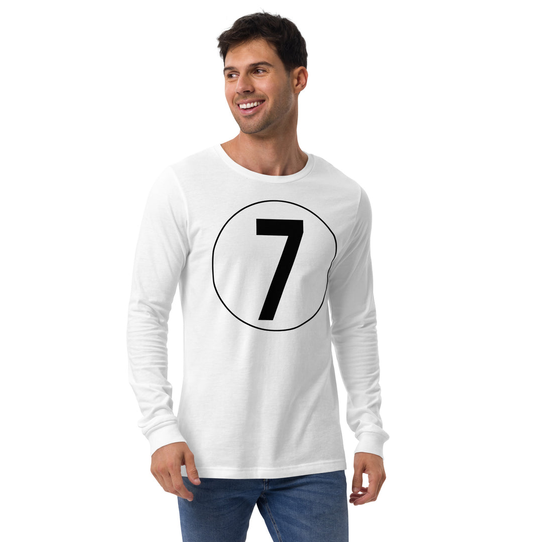 Unisex Long Sleeve Tee: Black on White 7