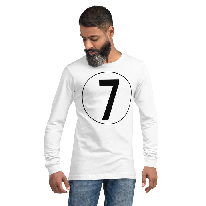 Unisex Long Sleeve Tee: Black on White 7