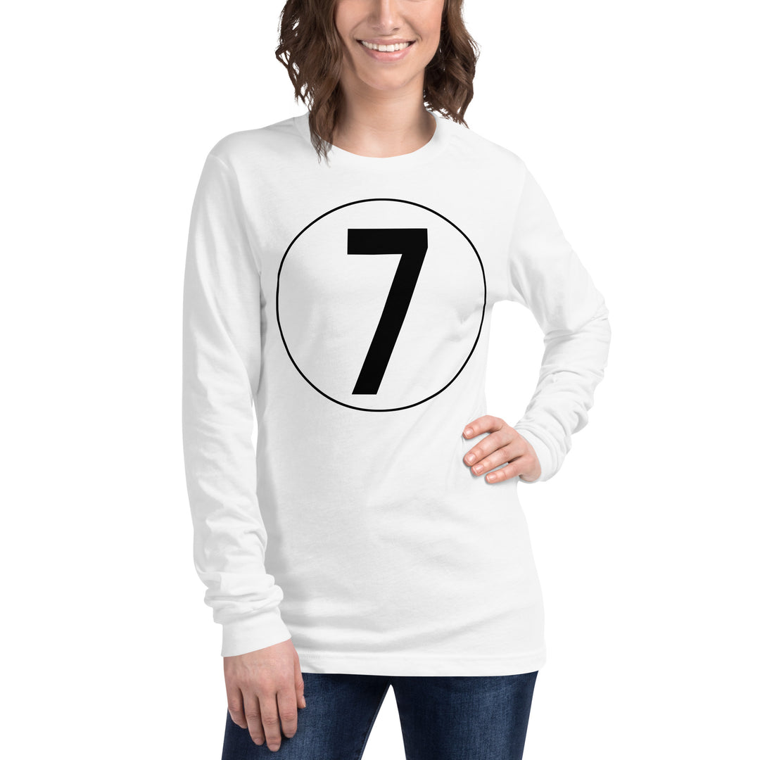 Unisex Long Sleeve Tee: Black on White 7