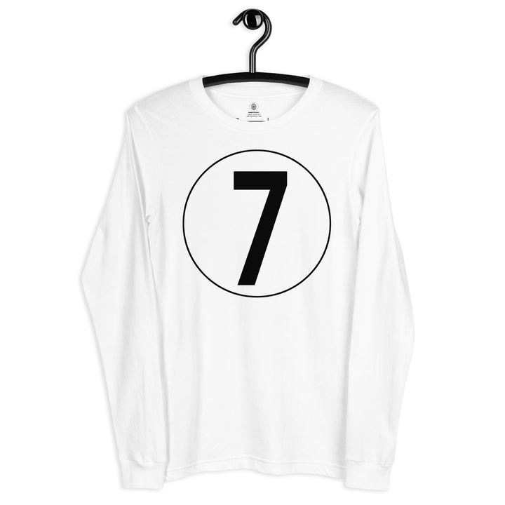 Unisex Long Sleeve Tee: Black on White 7