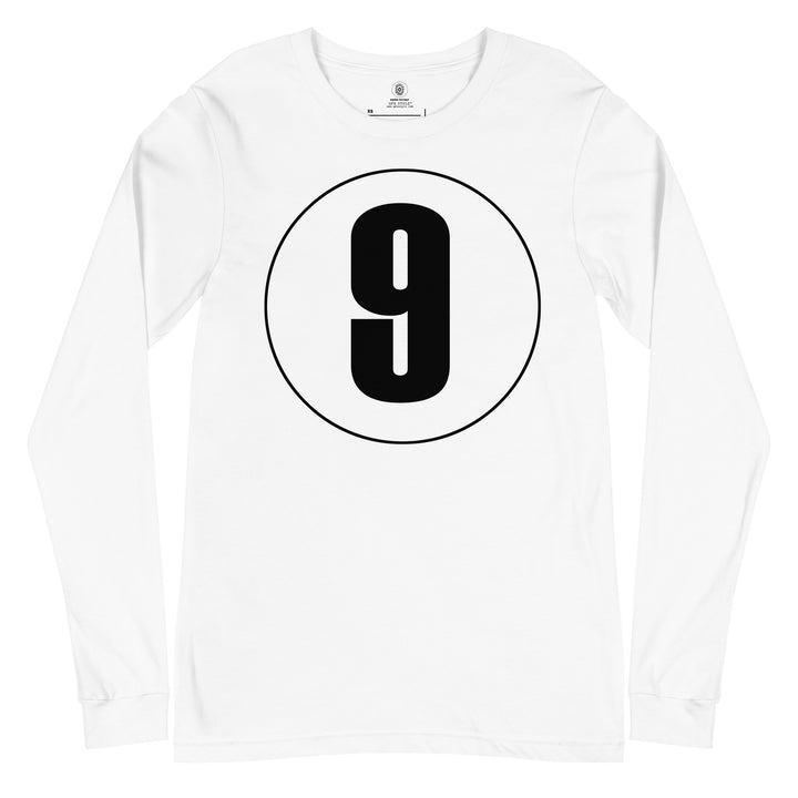 Unisex Long Sleeve Tee: Black on White 9