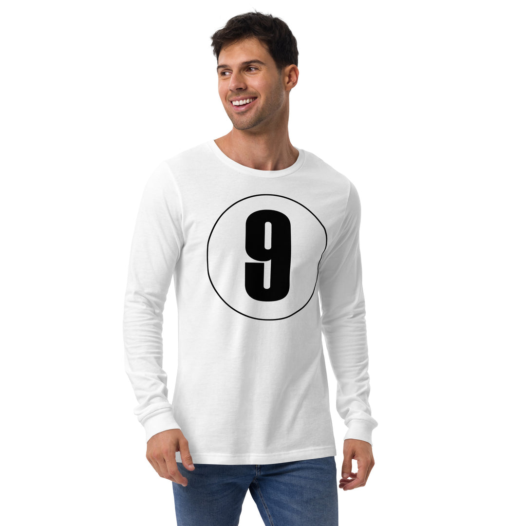 Unisex Long Sleeve Tee: Black on White 9