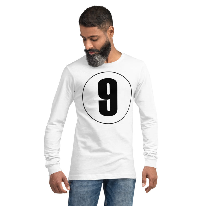 Unisex Long Sleeve Tee: Black on White 9