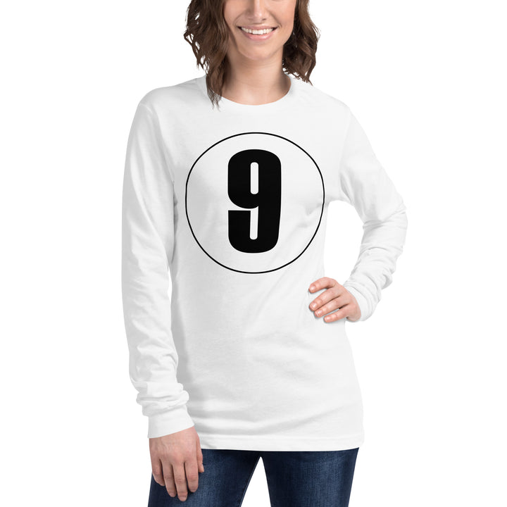 Unisex Long Sleeve Tee: Black on White 9