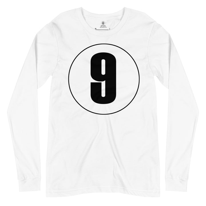 Unisex Long Sleeve Tee: Black on White 9