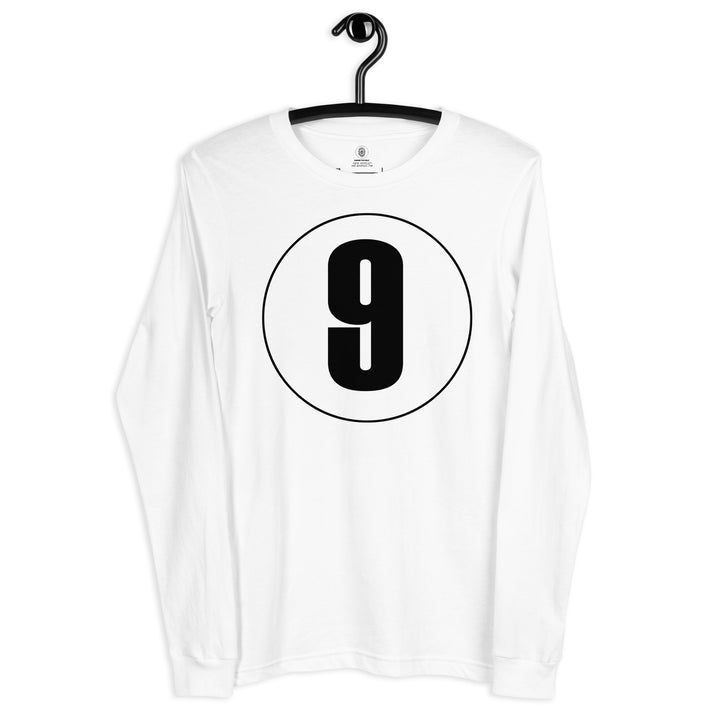 Unisex Long Sleeve Tee: Black on White 9