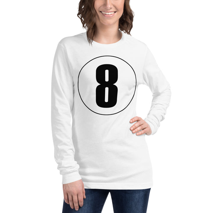 Unisex Long Sleeve Tee: Black on White 8